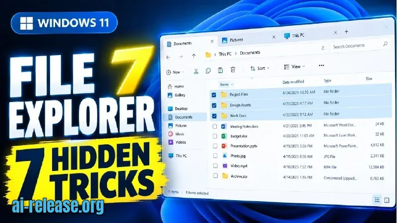 В ролике показаны семь скрытых приёмов работы с Проводником в Windows 11. Посмотрите, чтобы быстрее управля