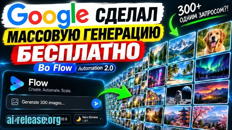 Google сделал массовую генерацию бесплатно Google Flow те