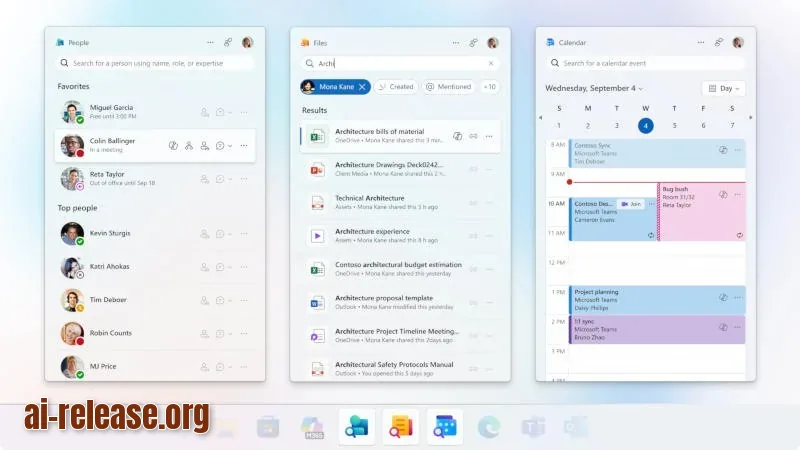 Microsoft удалит мини-приложения Calendar, People и Files из Windows 11